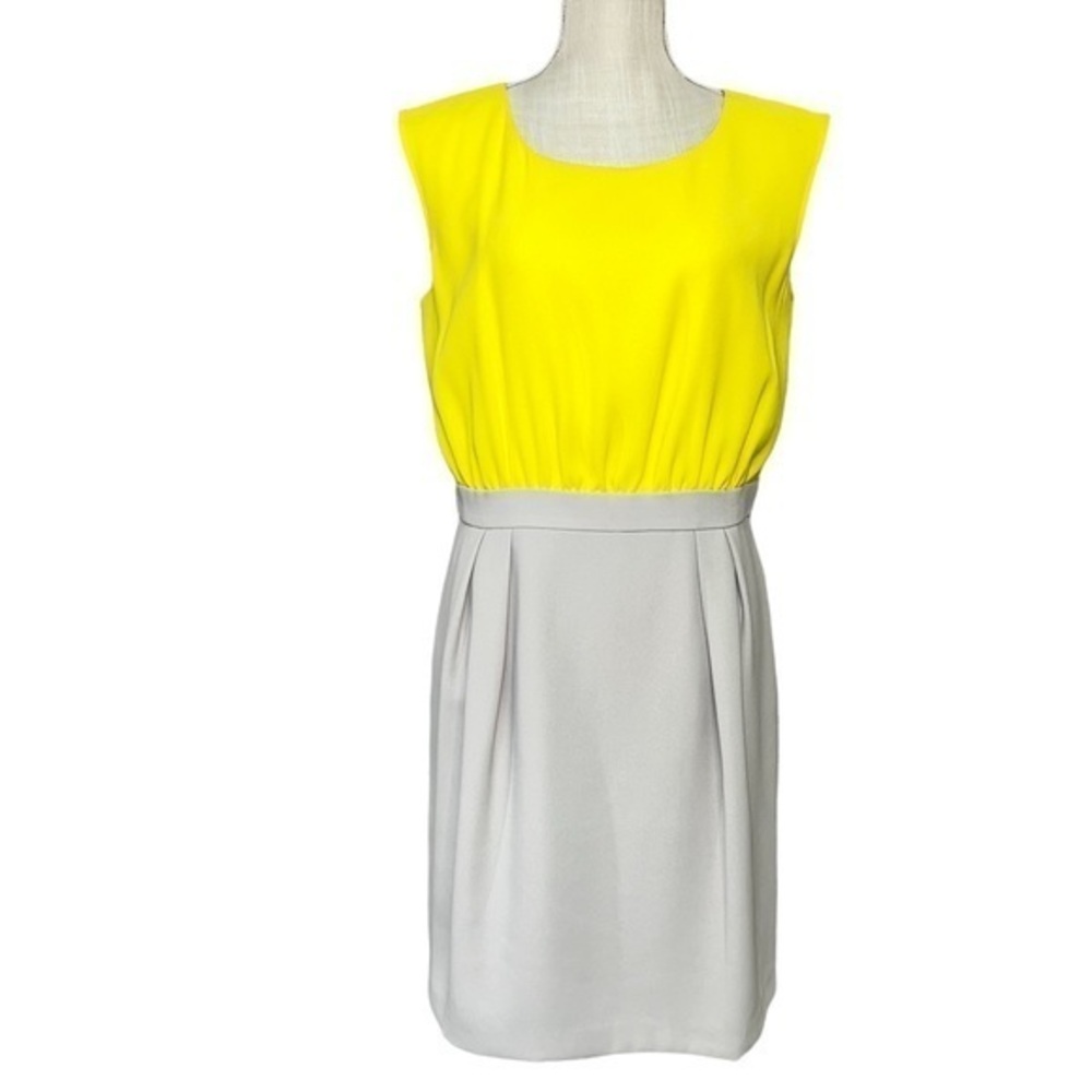 LOFT DRESS yellow and grey. size 8